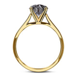  Round Natural Stone Solitaire Cathedral Ring