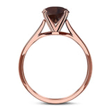  Round Natural Stone Solitaire Cathedral Ring
