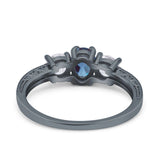 Three Stone Oval Natural Stone Trio Ring
