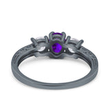 Three Stone Oval Natural Stone Trio Ring