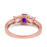 Three Stone Oval Natural Stone Trio Ring