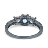 Three Stone Oval Natural Stone Trio Ring