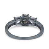 Three Stone Oval Natural Stone Trio Ring