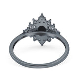 Floral Oval Natural Stone Wedding Ring