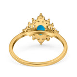 Floral Oval Natural Stone Wedding Ring
