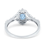 Art Deco Oval Natural Stone Halo Ring
