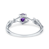 Floral Pear Teardrop Natural Stone Wedding Ring