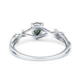 Floral Pear Teardrop Natural Stone Wedding Ring