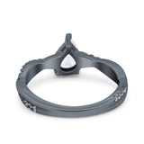 Pear Teardrop Natural Stone Infinity Shank Ring