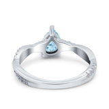 Pear Teardrop Natural Stone Infinity Shank Ring