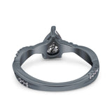 Pear Teardrop Natural Stone Infinity Shank Ring