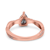 Pear Teardrop Natural Stone Infinity Shank Ring
