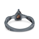 Pear Teardrop Natural Stone Infinity Shank Ring