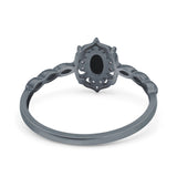Floral Oval Natural Stone Wedding Ring