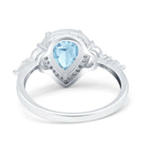 Pear Teardrop Natural Stone Leaf Style Ring