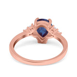 Pear Teardrop Natural Stone Classic Ring