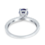 Art Deco Round Natural Stone Wedding Ring