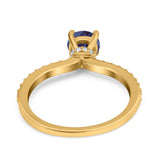 Art Deco Round Natural Stone Wedding Ring