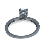 Art Deco Round Natural Stone Wedding Ring