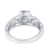 Art Deco Round Natural Stone Filigree Ring