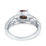 Art Deco Round Natural Stone Filigree Ring