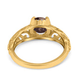 Art Deco Round Natural Stone Filigree Ring