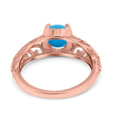 Art Deco Round Natural Stone Filigree Ring