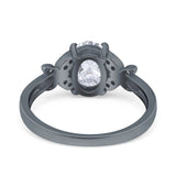 Art Deco Oval Natural Stone Butterfly Ring