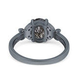 Art Deco Oval Natural Stone Butterfly Ring