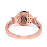 Art Deco Oval Natural Stone Butterfly Ring