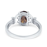 Art Deco Oval Natural Stone Butterfly Ring