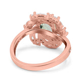 Floral Oval Natural Stone Cocktail Ring