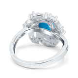Floral Oval Natural Stone Cocktail Ring