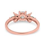 Art Deco Round Natural Stone Floral Ring