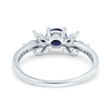 Art Deco Round Natural Stone Floral Ring