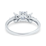 Art Deco Round Natural Stone Floral Ring