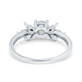 Art Deco Round Natural Stone Floral Ring