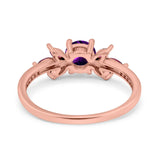 Art Deco Round Natural Stone Floral Ring