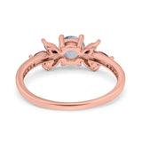 Art Deco Round Natural Stone Floral Ring