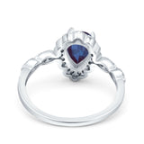 Vintage Style Pear Teardrop Natural Stone Ring