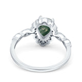 Vintage Style Pear Teardrop Natural Stone Ring
