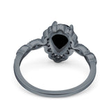 Vintage Style Pear Teardrop Natural Stone Ring
