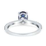 Two Tone Oval Natural Stone Wedding Ring