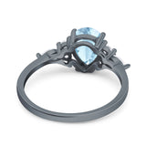 Vintage Style Pear Teardrop Natural Stone Ring