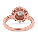 Art Deco Round Natural Stone Floral Ring