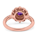 Art Deco Round Natural Stone Floral Ring