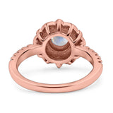 Art Deco Round Natural Stone Floral Ring