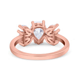 Art Deco Pear Natural Stone Cocktail Ring