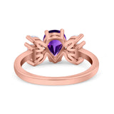 Art Deco Pear Natural Stone Cocktail Ring