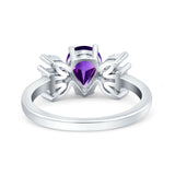 Art Deco Pear Natural Stone Cocktail Ring